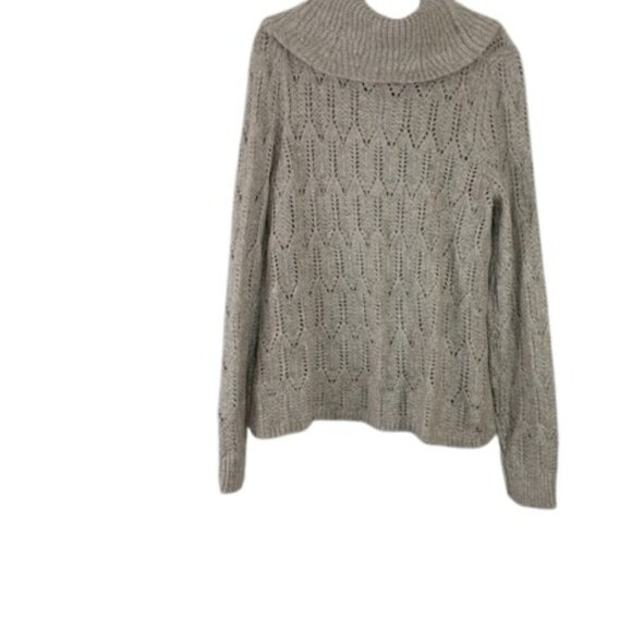 White House Black Market Womens Cowl Neck Sweater Shimmer Biscotti Lunar XL New - Picture 8 of 8